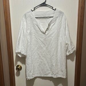 SHEIN Gray 3/4 Sleeve Relaxed Blouse